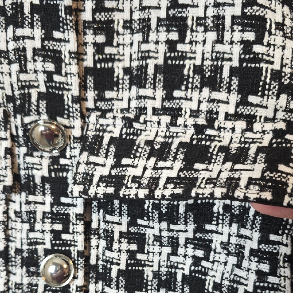 Nine West Women's Black and White Tweed Blazer‎ Size XS - Picture 5 of 16